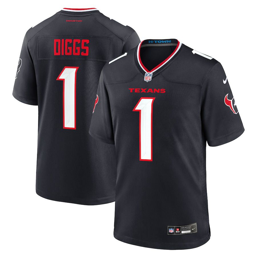 Men Houston Texans #1 Stefon Diggs Nike Navy Game NFL Jersey->houston texans->NFL Jersey
